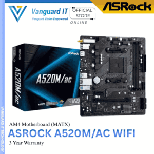 ASROCK A520M/AC WIFI | mATX Motherboard | AM4
