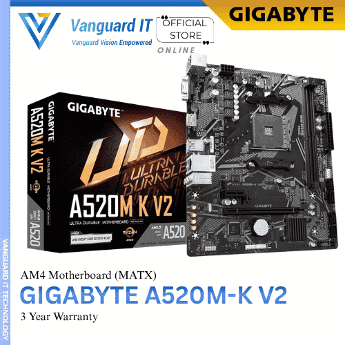 GIGABYTE A520M-K V2 | mATX Motherboard | AM4