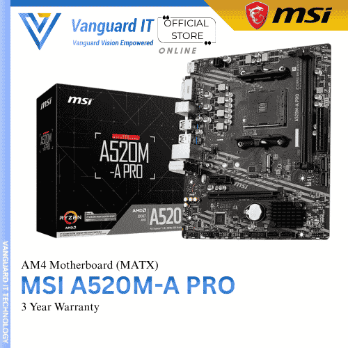 MSI A520M-A PRO | mATX Motherboard | AM4