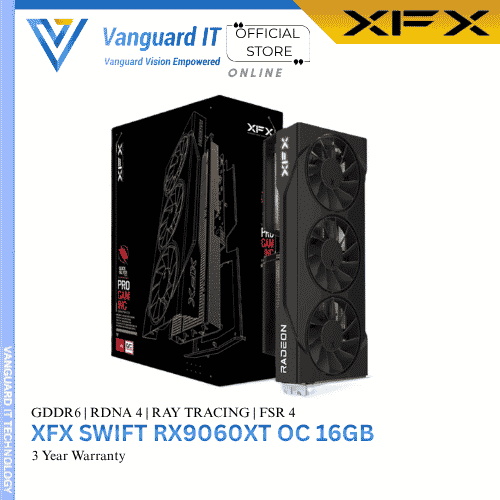 XFX Swift Radeon RX 9060 XT OC Triple Fan Gaming 16GB GDDR6