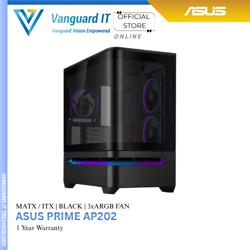 Asus Prime Ap202 Matx Black ( 3x ARGB Fan Included )
