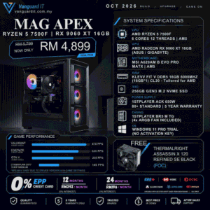 MAG-APEX [ AMD Ryzen 5 7500F | RX 9060 XT 16GB ]