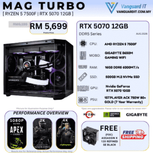 MAG TURBO [AMD Ryzen 5 7500F | RTX 5070 12GB]