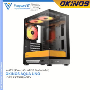 OKINOS Aqua Uno [Canary] mATX (3x ARGB Fan Included)