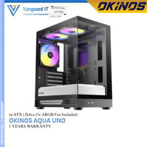 OKINOS Aqua Uno [Zebra] mATX (3x ARGB Fan Included)
