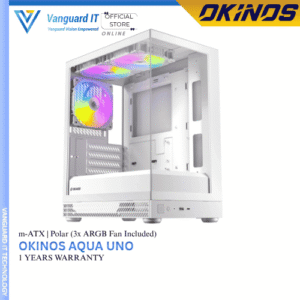 OKINOS Aqua Uno [Polar] mATX (3x ARGB Fan Included)