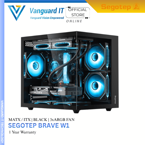 Segotep Brave W1 Matx Black ( 3x ARGB Fan Included )