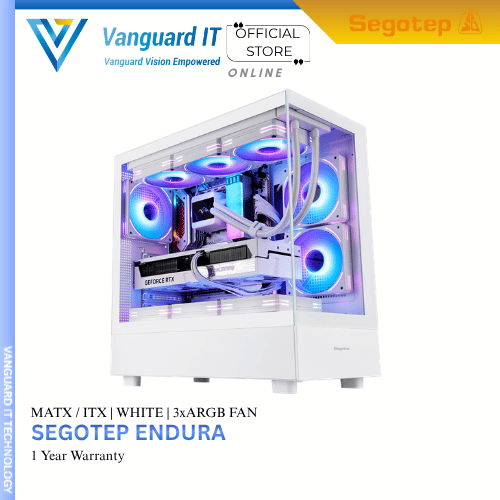 Segotep Endura 240s Matx White ( 3x ARGB Fan Included )