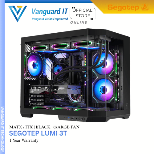 Segotep Lumi 3T Matx Black ( 6x ARGB Fan Included )