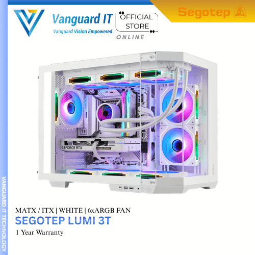 Segotep Lumi 3T Matx White ( 6x ARGB Fan Included )