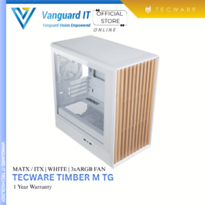 Tecware Timber M TG Matx White ( 3 Fan Included )