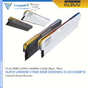 KLEVV URBANE V RGB 6000MHz CL30 32GB (16GBx2) - Black | White