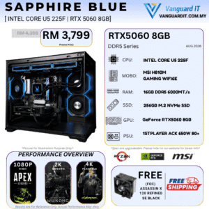 SAPPHIRE BLUE [Intel Core U5 225F | RTX 5060 8GB]