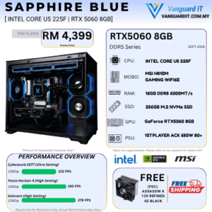 SAPPHIRE BLUE [Intel Core U5 225F | RTX 5060 8GB]