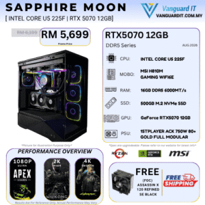 SAPPHIRE MOON [Intel Core U5 225F | RTX 5070 12GB]