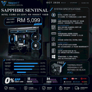 SAPPHIRE SENTINAL [Intel Core U5 225F | RX 9060XT 16GB ]