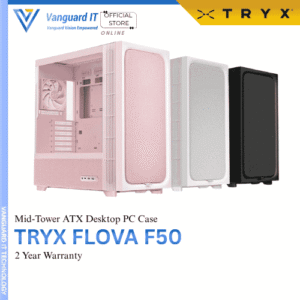 TRYX FLOVA F50 Mid-Tower ATX Case [Black | Pink | White]