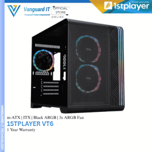 1stPlayer VT6 m-ATX Black (3x ARGB Fan Included)