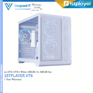 1stPlayer VT6 m-ATX White (3x ARGB Fan Included)