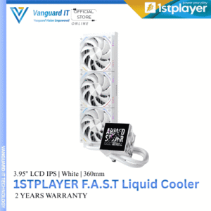 1stPlayer FT-360mm 3.95" LCD IPS Display Liquid Cooler [White]