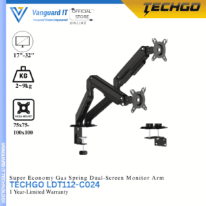 TECHGO Premium Dual Super Economy Gas Spring Dual-Screen Monitor Arm(LDT112-C024)