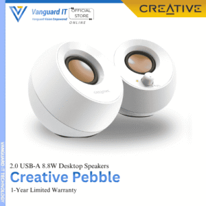 CREATIVE Pebble 8.8W 2.0 USB-A Speakers (White)