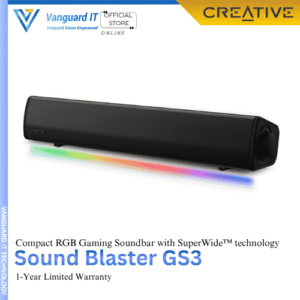 CREATIVE Sound Blaster GS3 24W Compact RGB Gaming Soundbar With Bluetooth (Black)