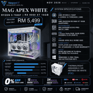 MAG APEX White [AMD Ryzen 5 7500F | RX 9060XT 16GB]