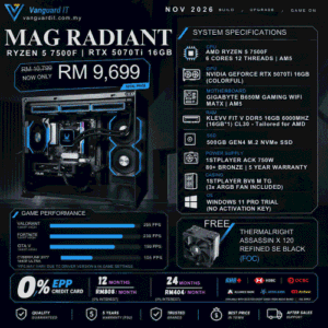 MAG RADIANT[AMD Ryzen 5 7500F | RTX 5070TI 16GB]